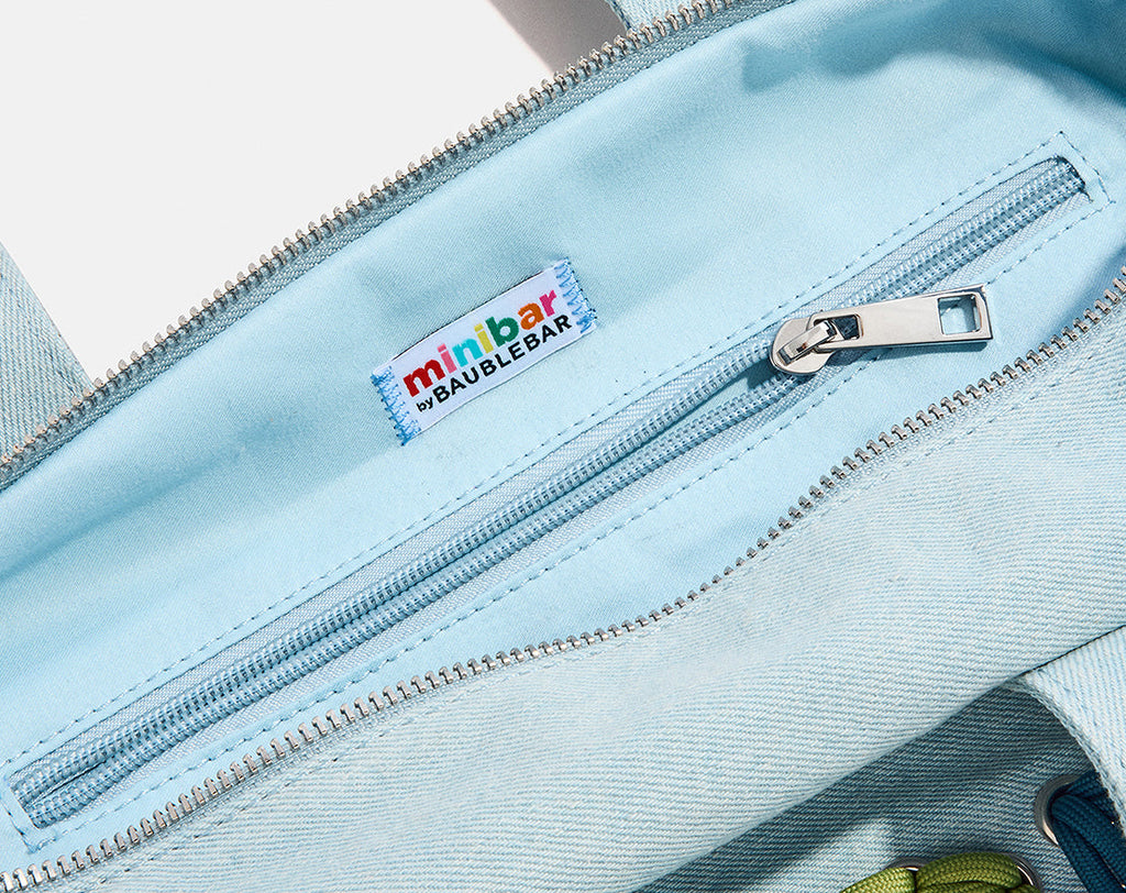 Thready to Go Kids’ Custom Duffle - Light Denim/Pink Multi