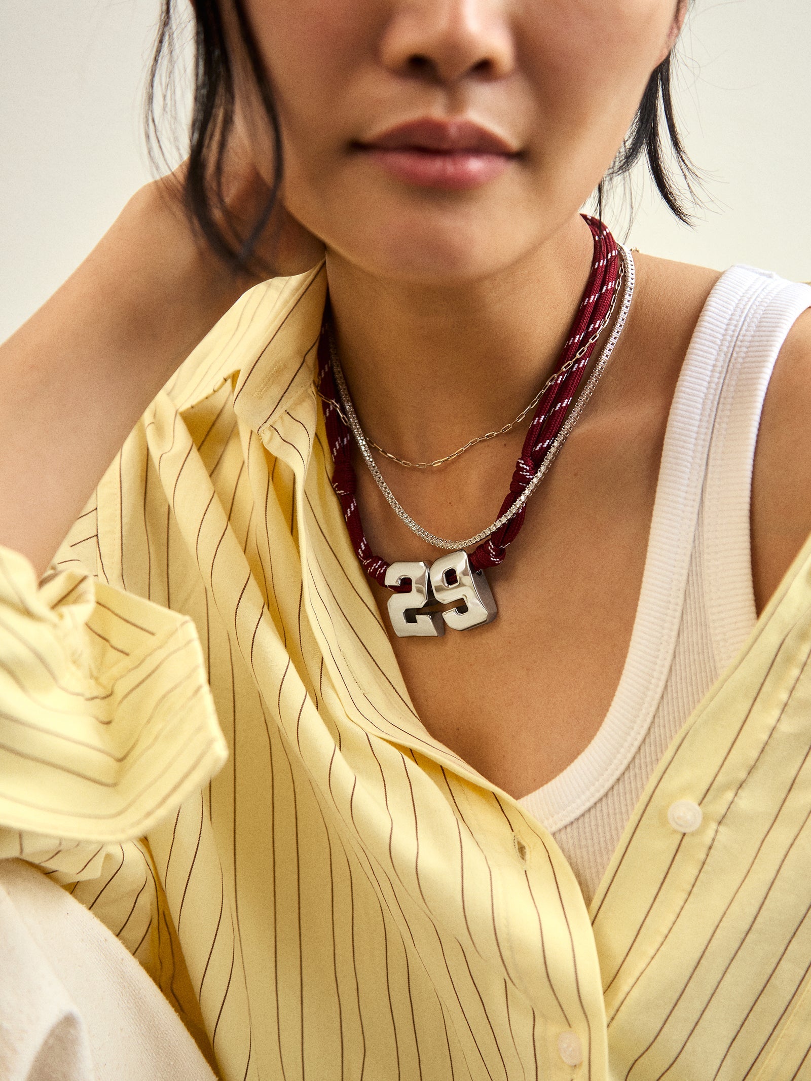 Knotty Varsity Custom Necklace - Maroon Double Digit