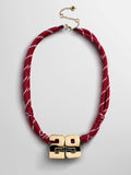 Knotty Varsity Custom Necklace - Maroon Double Digit