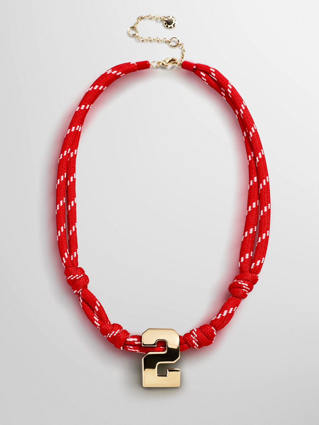 Knotty Varsity Custom Necklace - Cherry Red Single Digit
