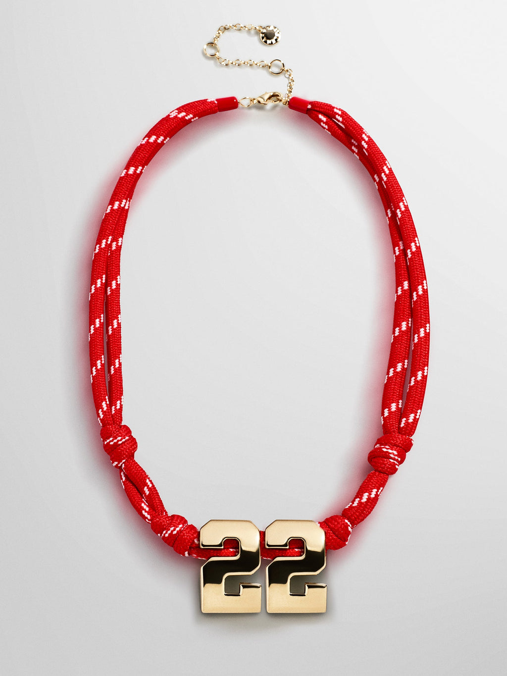 Knotty Varsity Custom Necklace - Cherry Red Double Digit