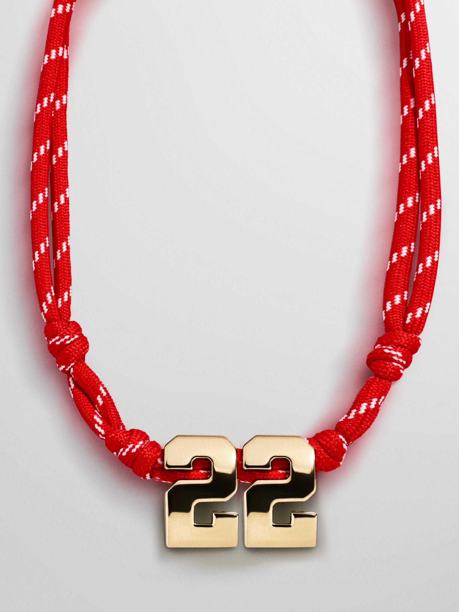 Knotty Varsity Custom Necklace - Cherry Red Double Digit