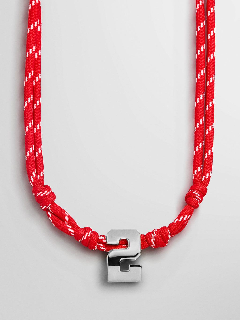 Knotty Varsity Custom Necklace - Cherry Red Single Digit