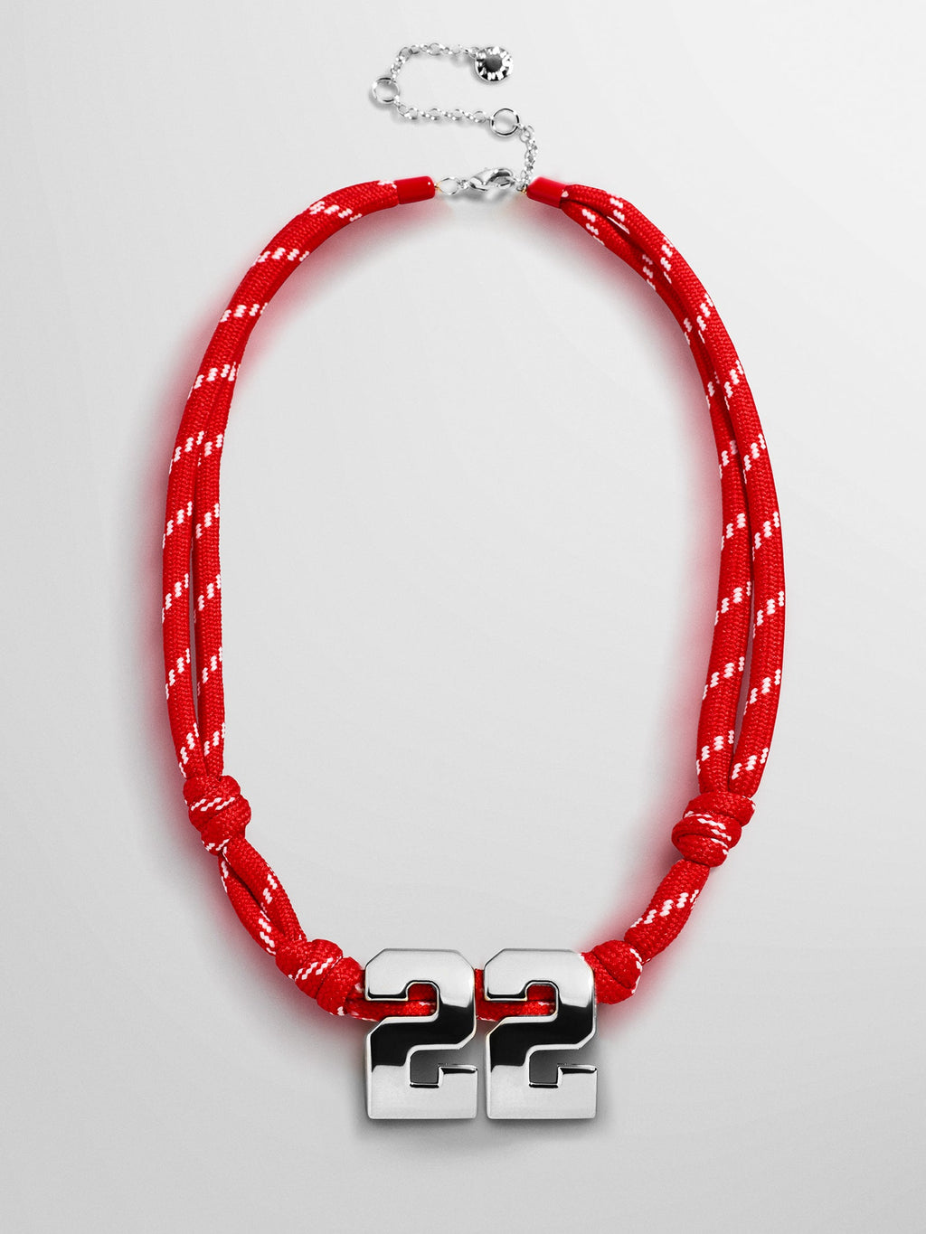 Knotty Varsity Custom Necklace - Cherry Red Double Digit