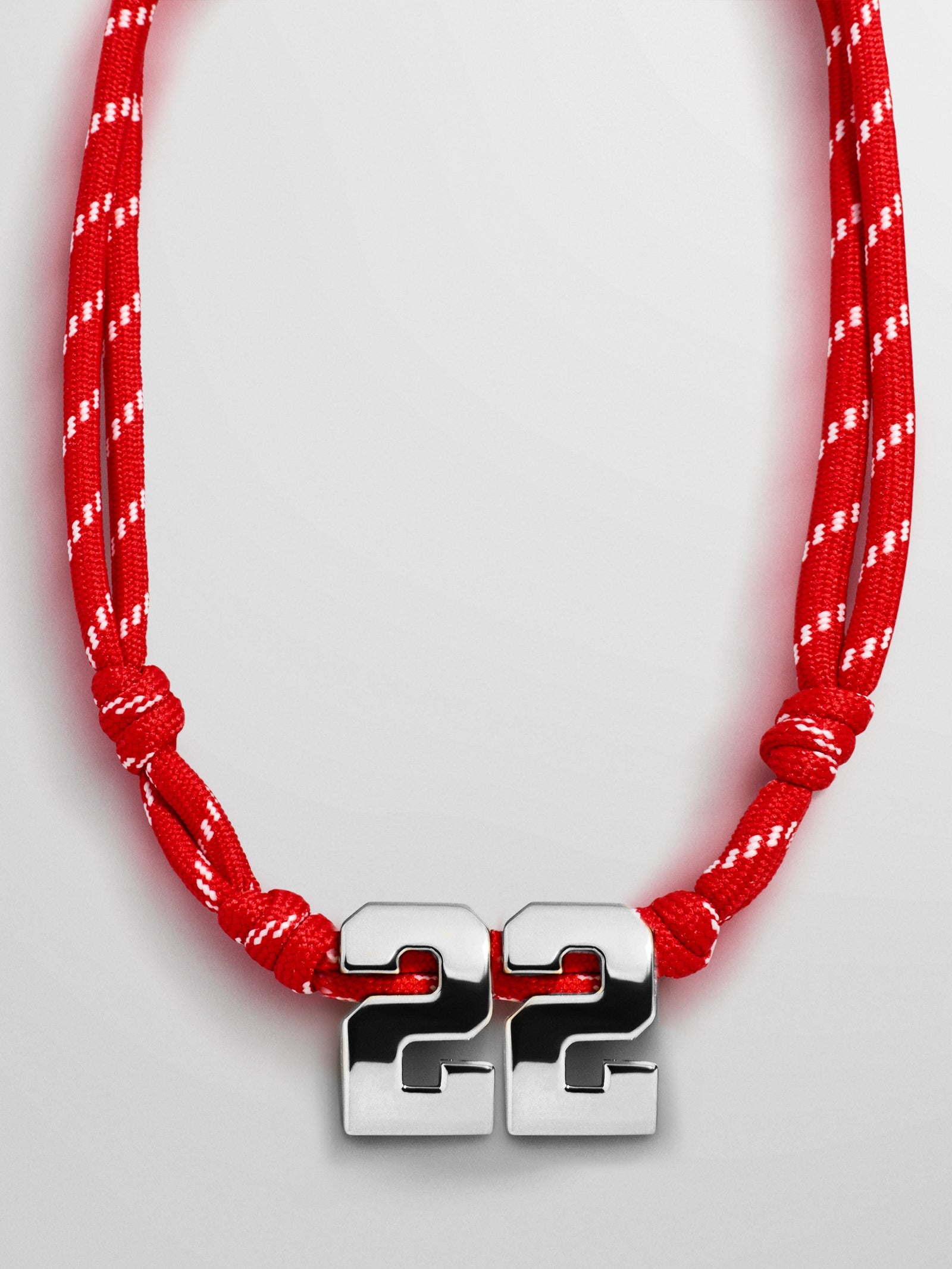 Knotty Varsity Custom Necklace - Cherry Red Double Digit