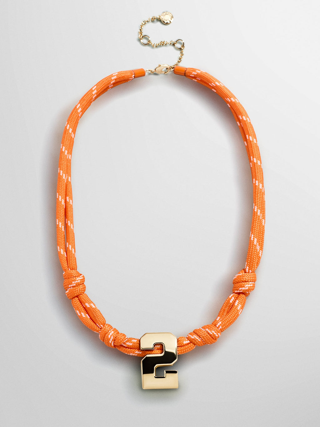 Knotty Varsity Custom Necklace - Tangerine Single Digit