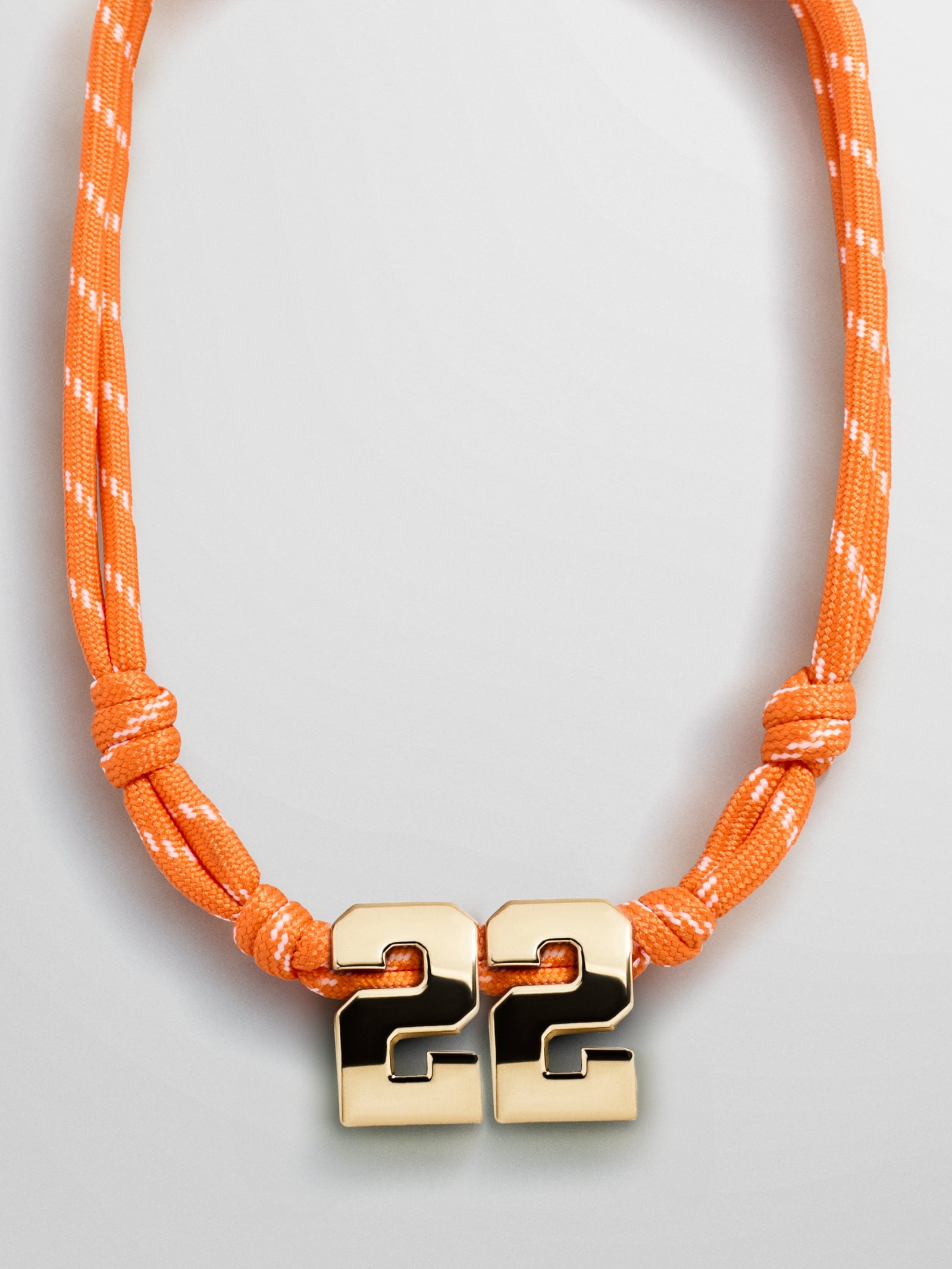 Knotty Varsity Custom Necklace - Tangerine Double Digit