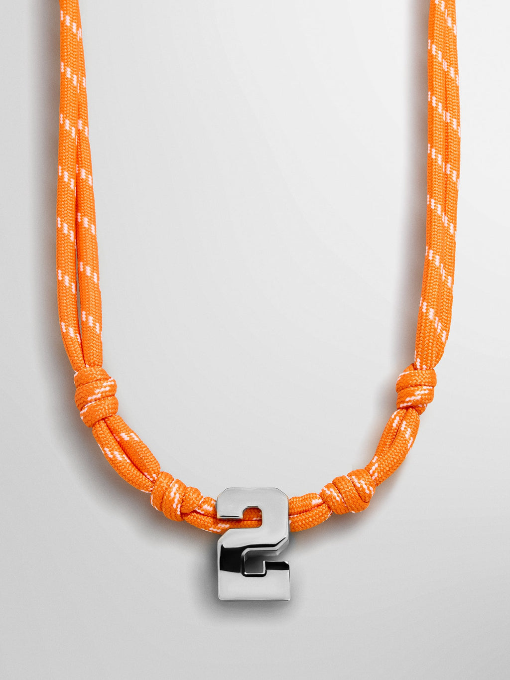 Knotty Varsity Custom Necklace - Tangerine Single Digit