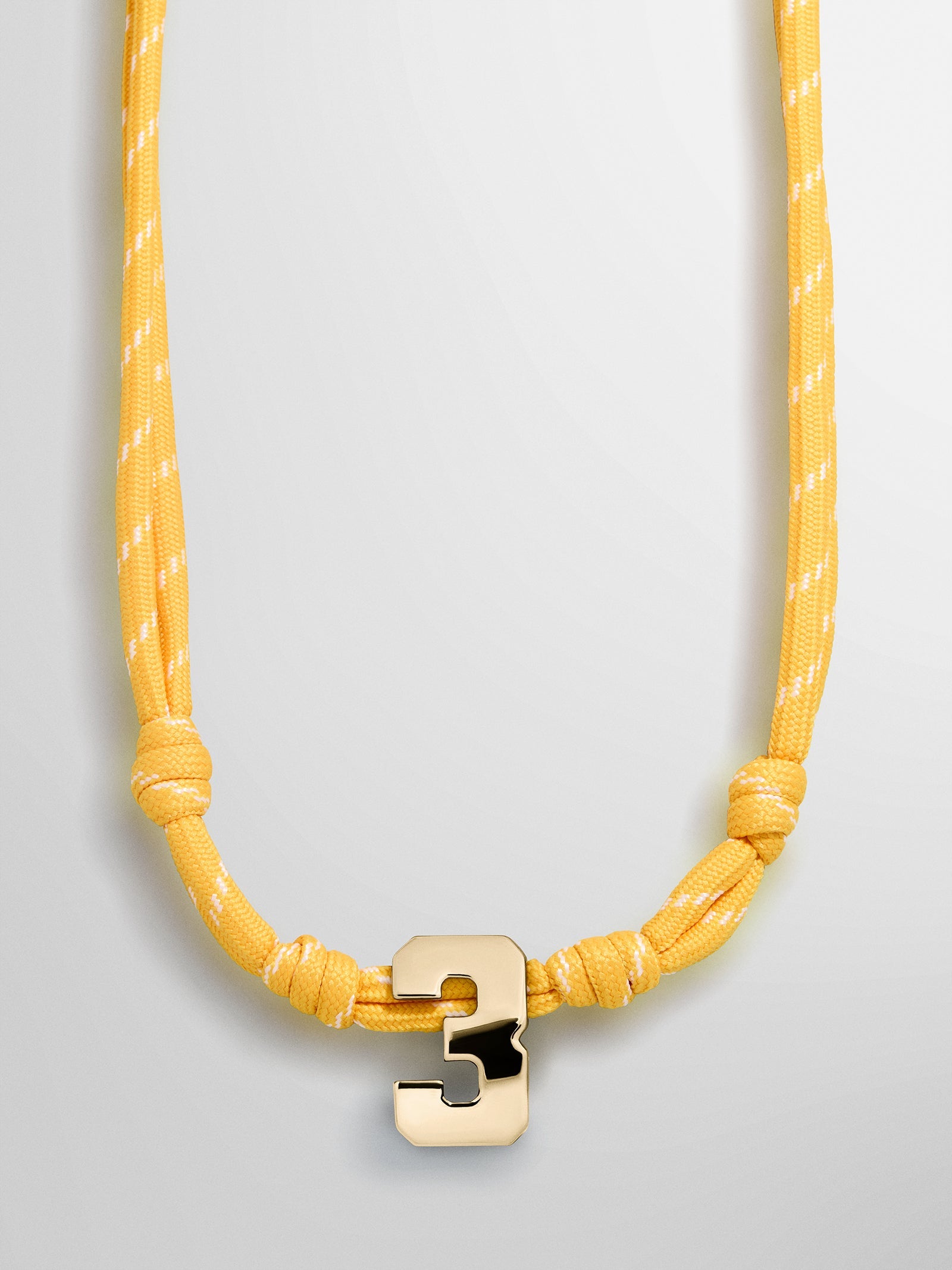 Knotty Varsity Custom Necklace - Marigold Single Digit