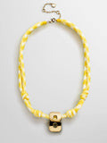 Knotty Varsity Custom Necklace - Bright Yellow Single Digit