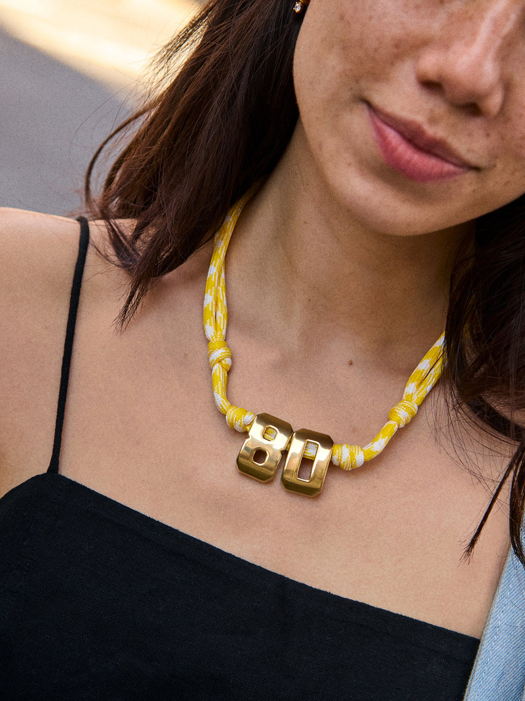Knotty Varsity Custom Necklace - Marigold Double Digit