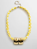 Knotty Varsity Custom Necklace - Bright Yellow Double Digit