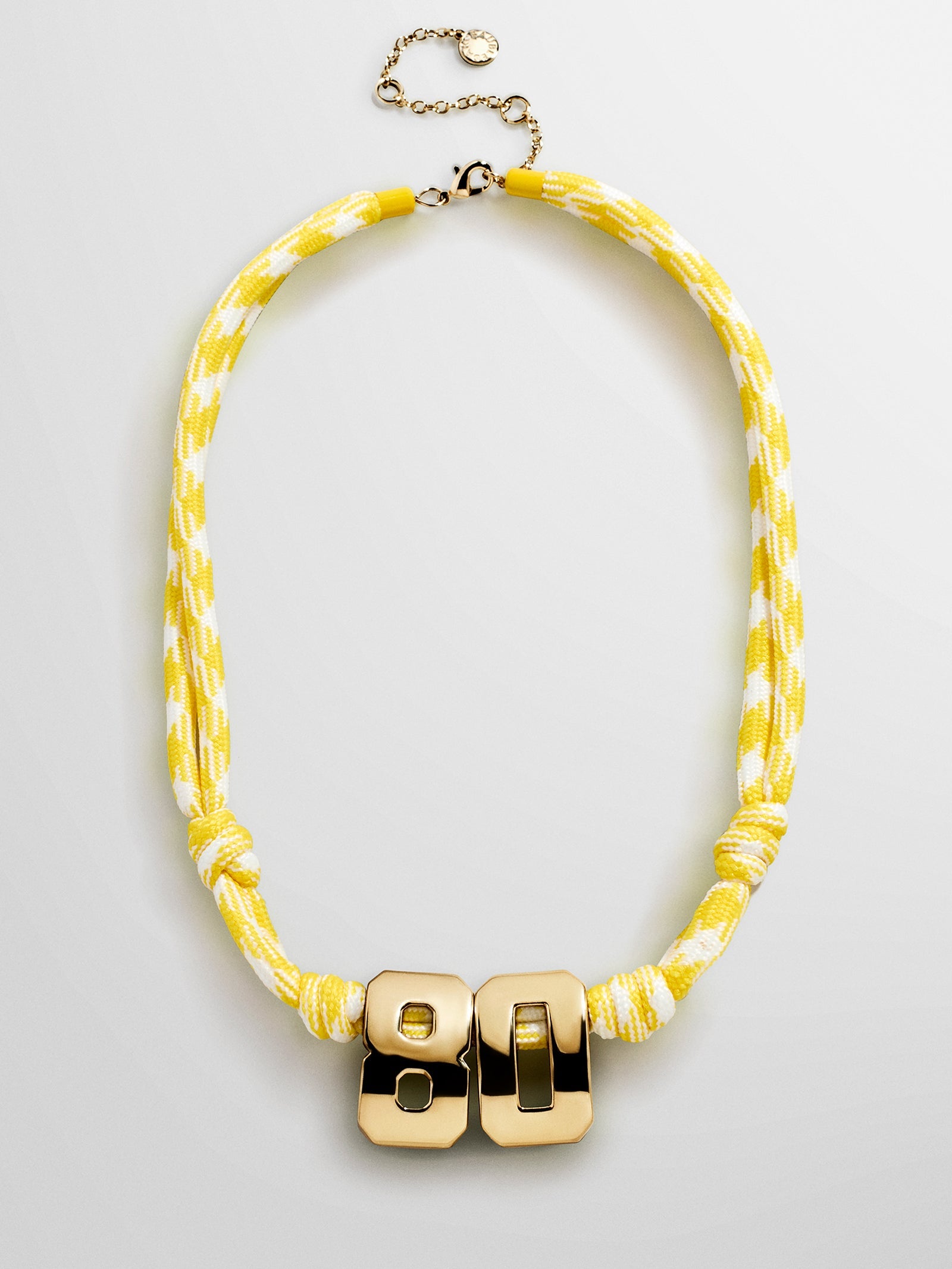 Knotty Varsity Custom Necklace - Bright Yellow Double Digit