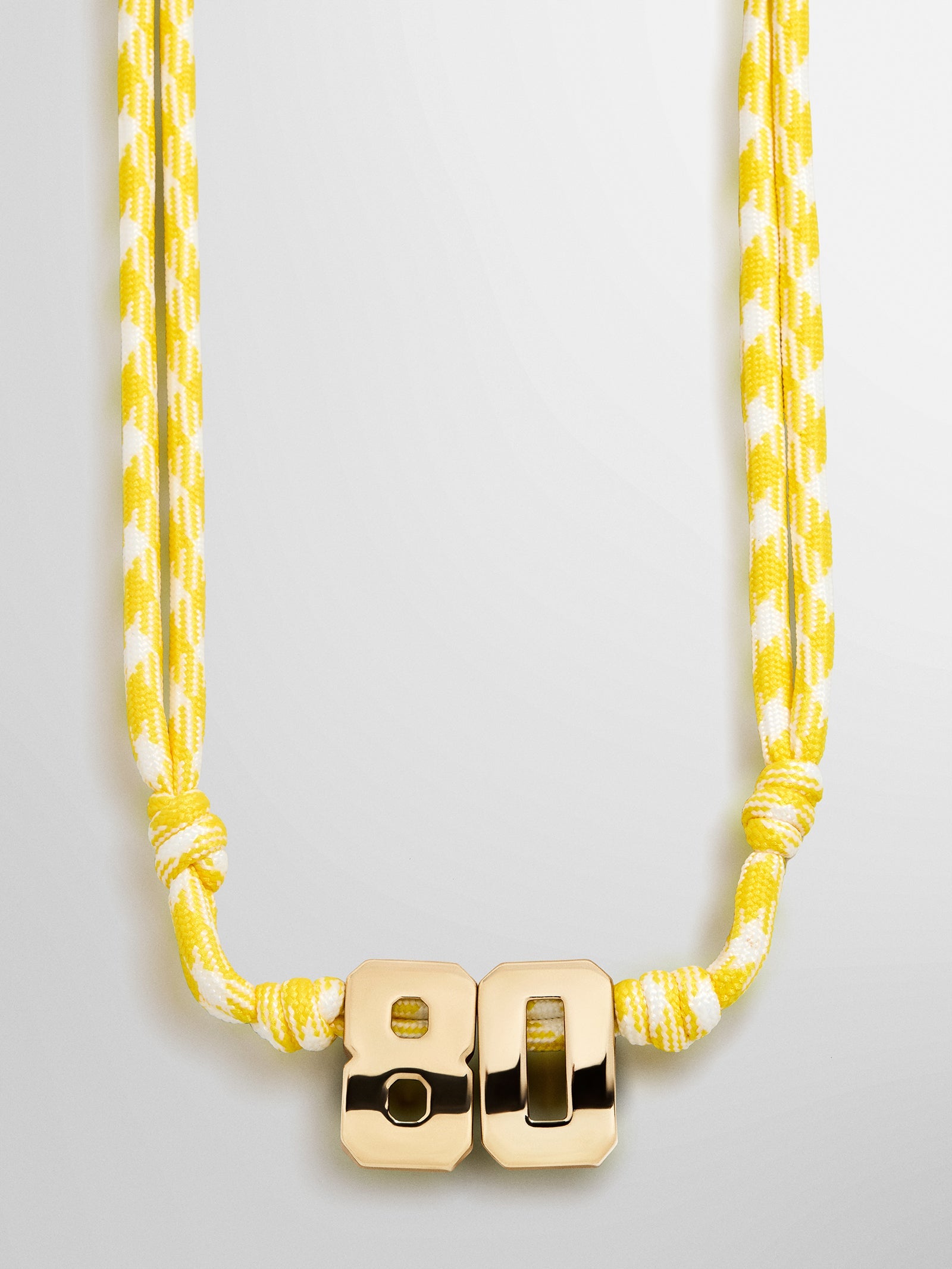 Knotty Varsity Custom Necklace - Bright Yellow Double Digit