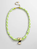 Knotty Varsity Custom Necklace - Lime Green Single Digit