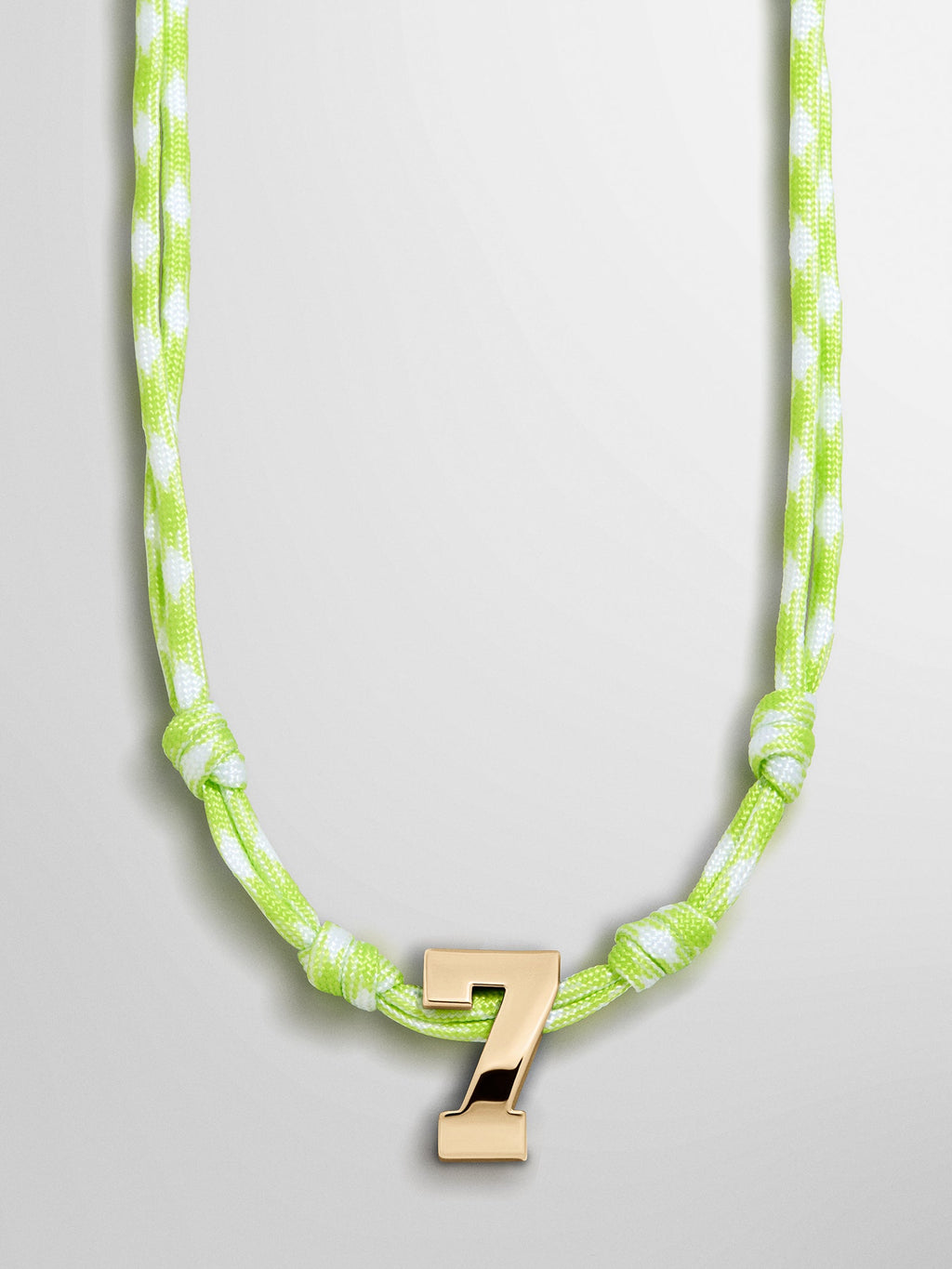 Knotty Varsity Custom Necklace - Lime Green Single Digit