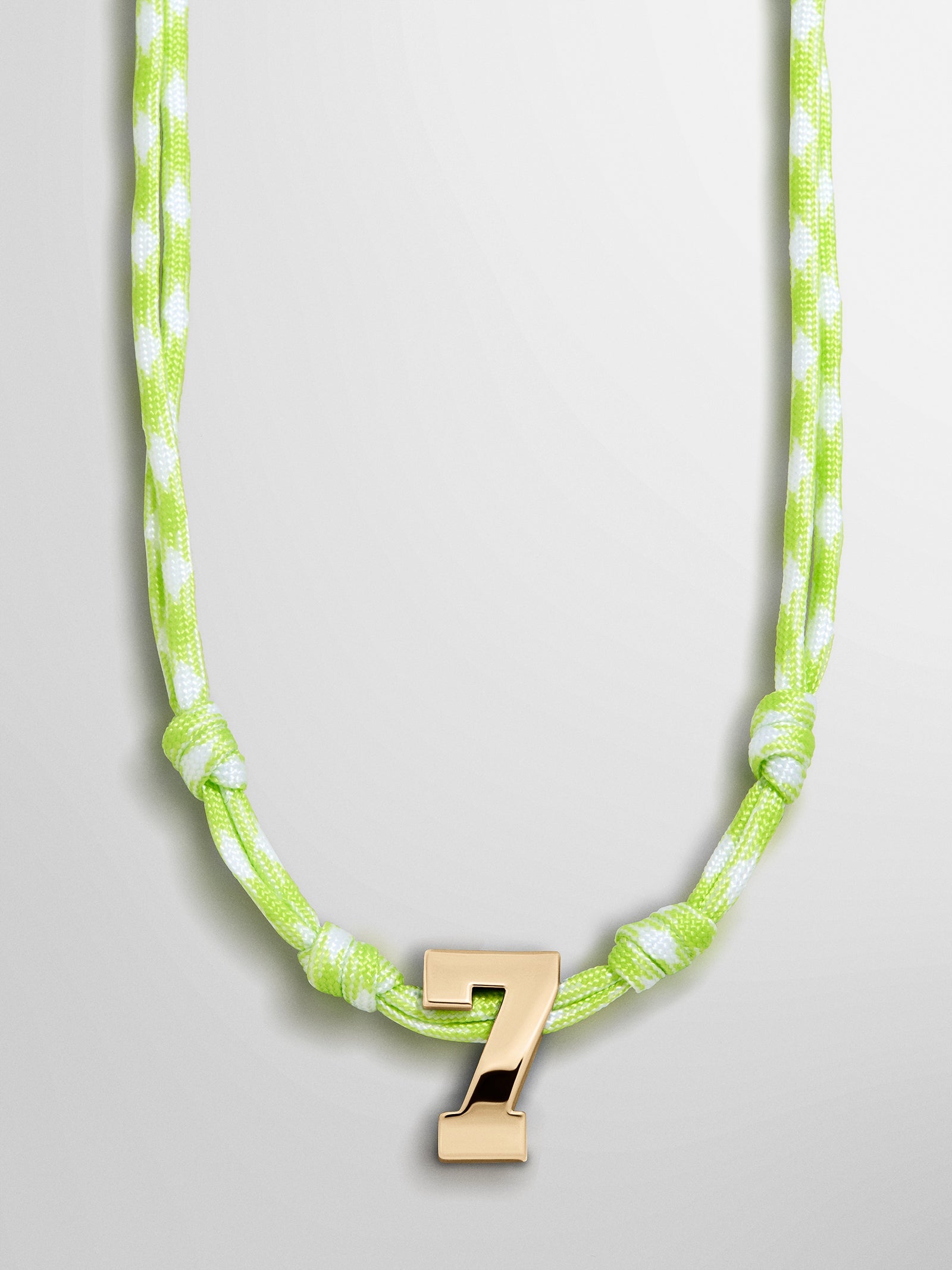 Knotty Varsity Custom Necklace - Lime Green Single Digit