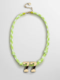 Knotty Varsity Custom Necklace - Lime Green Double Digit