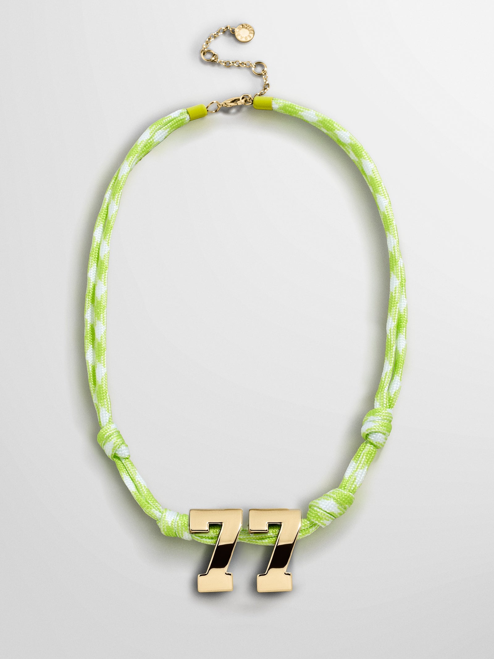Knotty Varsity Custom Necklace - Lime Green Double Digit