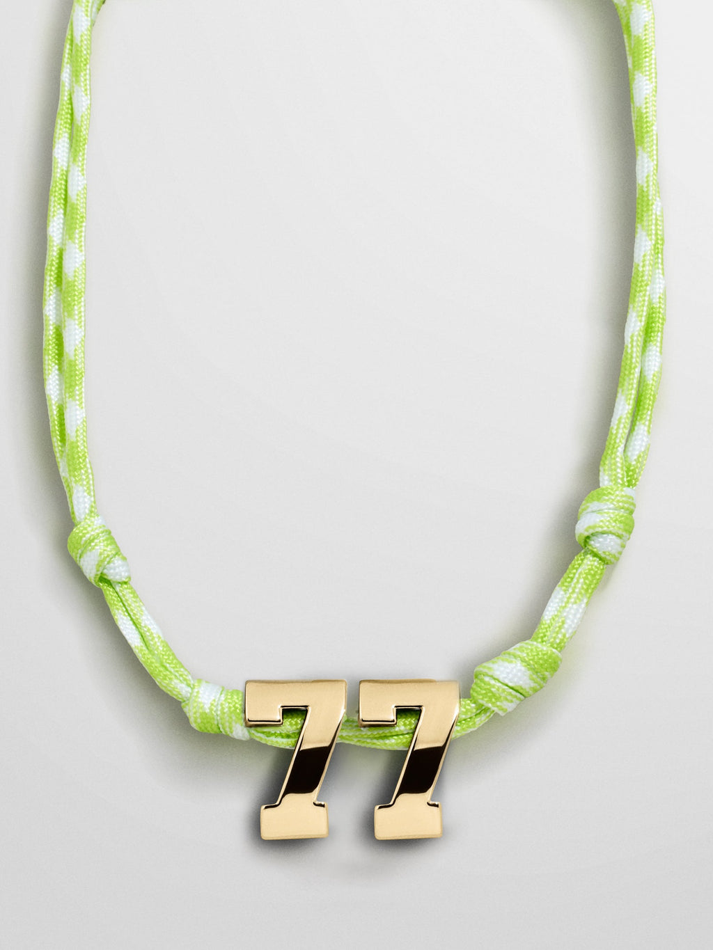 Knotty Varsity Custom Necklace - Lime Green Double Digit