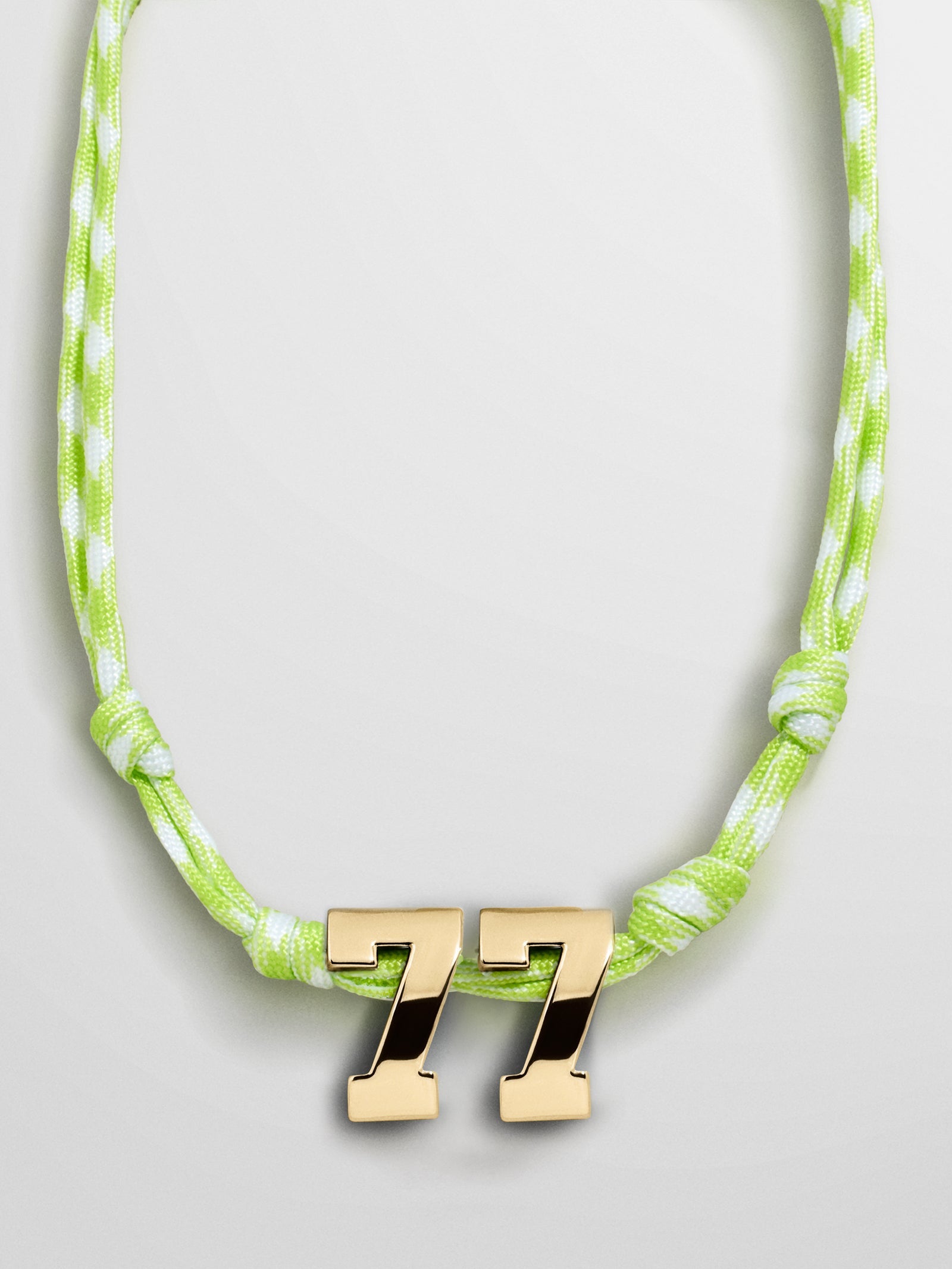 Knotty Varsity Custom Necklace - Lime Green Double Digit