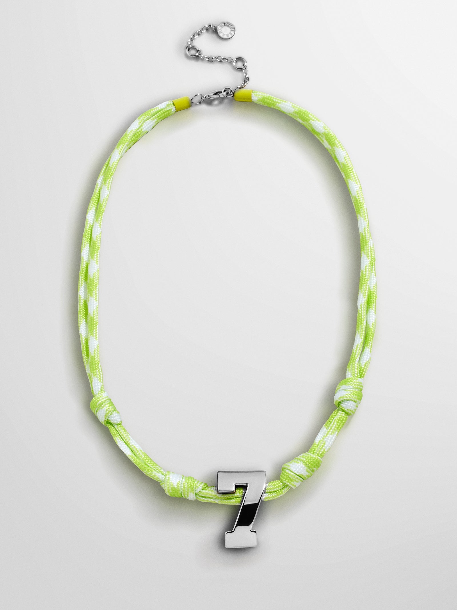 Knotty Varsity Custom Necklace - Lime Green Single Digit