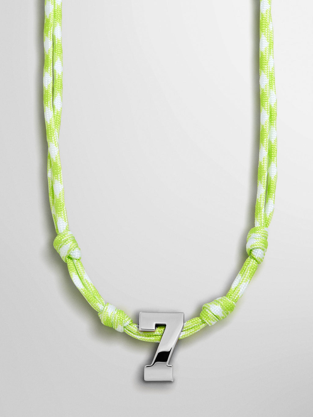 Knotty Varsity Custom Necklace - Lime Green Single Digit