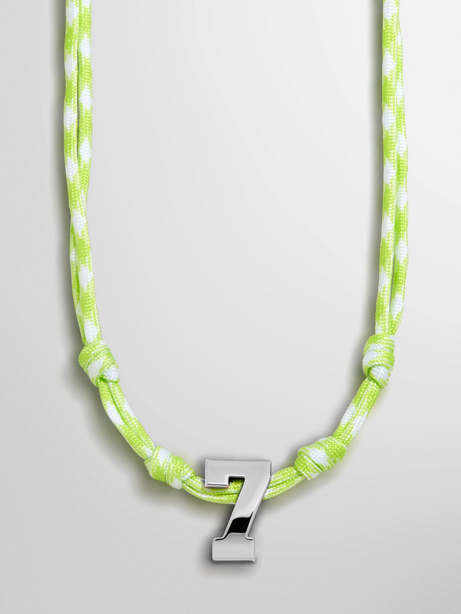Knotty Varsity Custom Necklace - Lime Green Single Digit