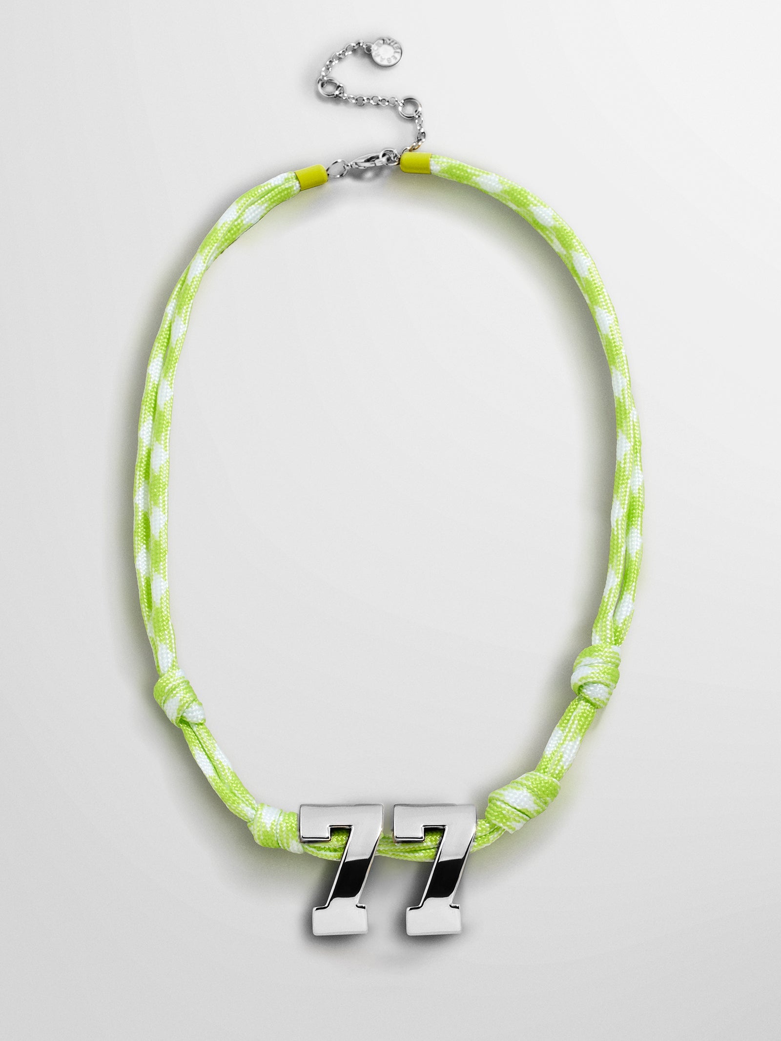 Knotty Varsity Custom Necklace - Lime Green Double Digit