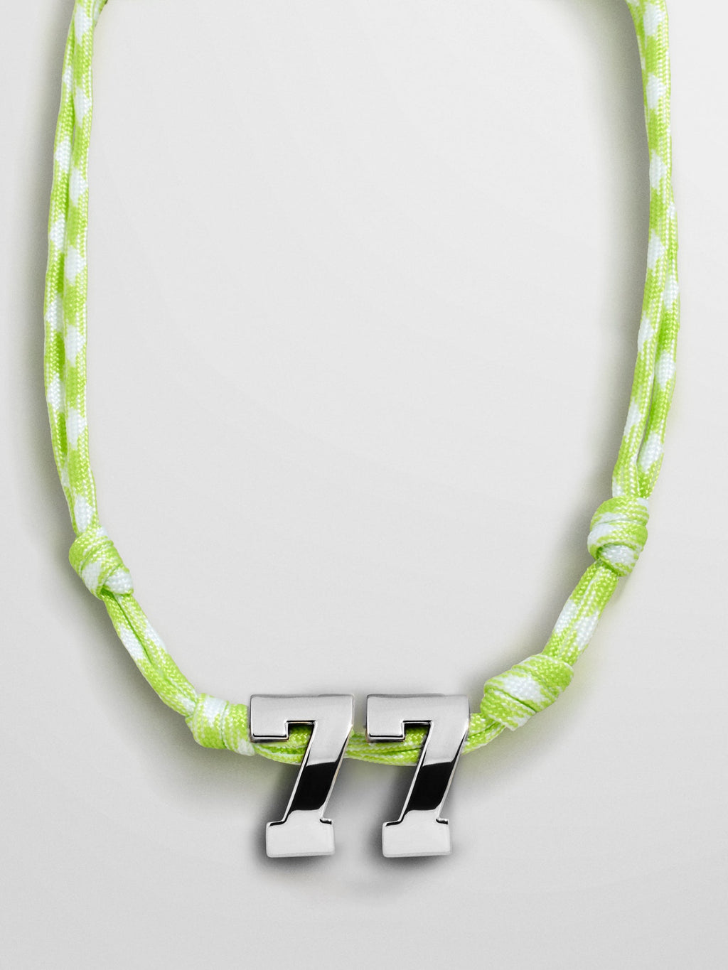 Knotty Varsity Custom Necklace - Lime Green Double Digit