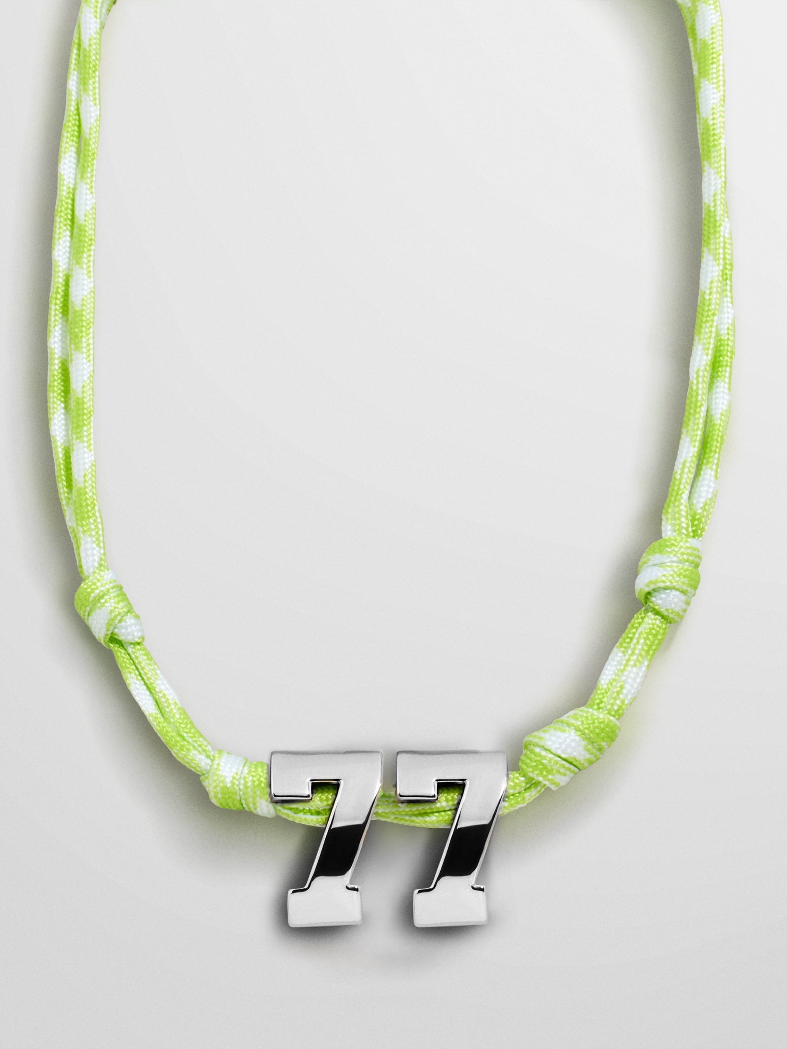 Knotty Varsity Custom Necklace - Lime Green Double Digit
