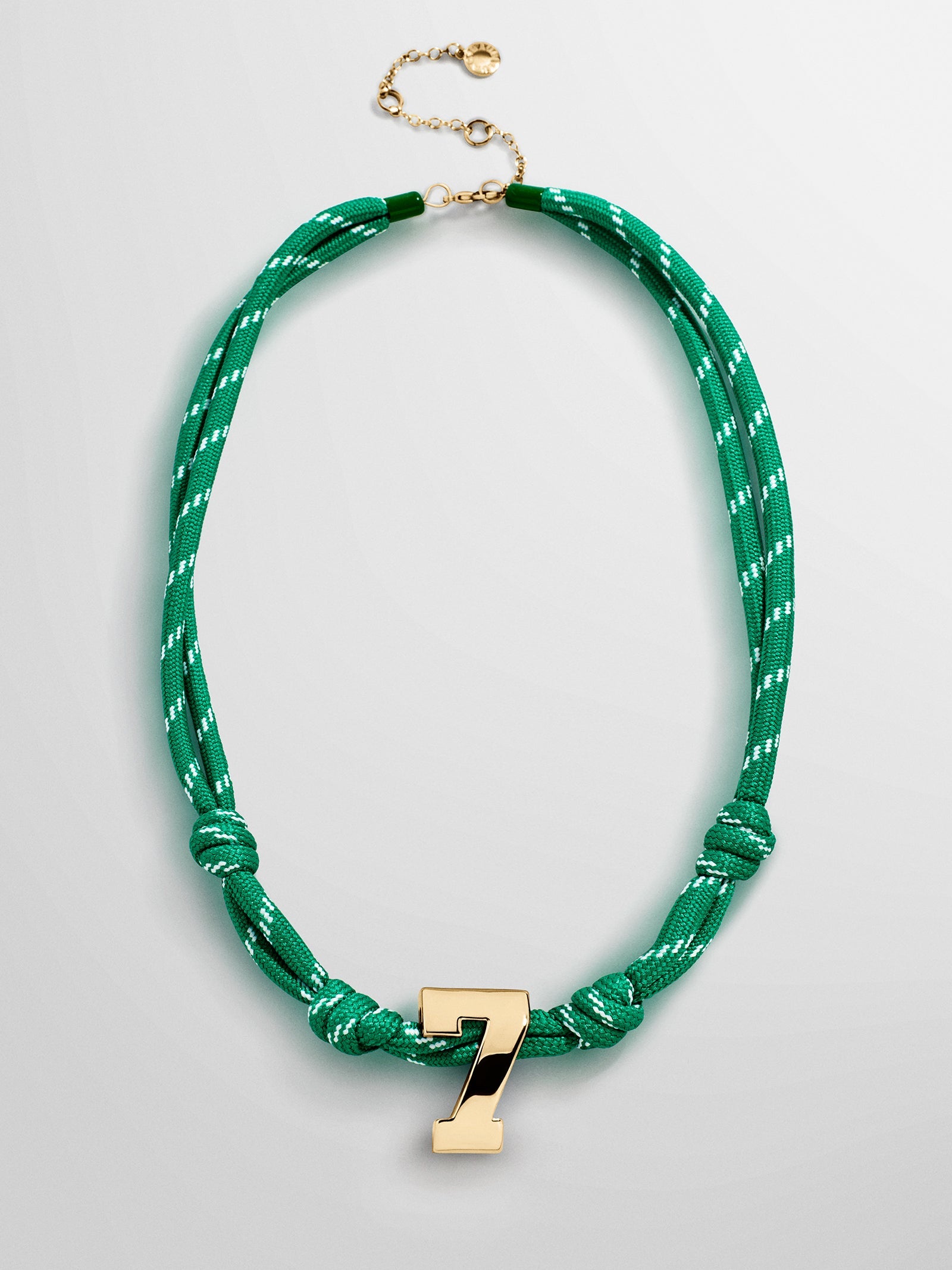 Knotty Varsity Custom Necklace - Bright Green Single Digit