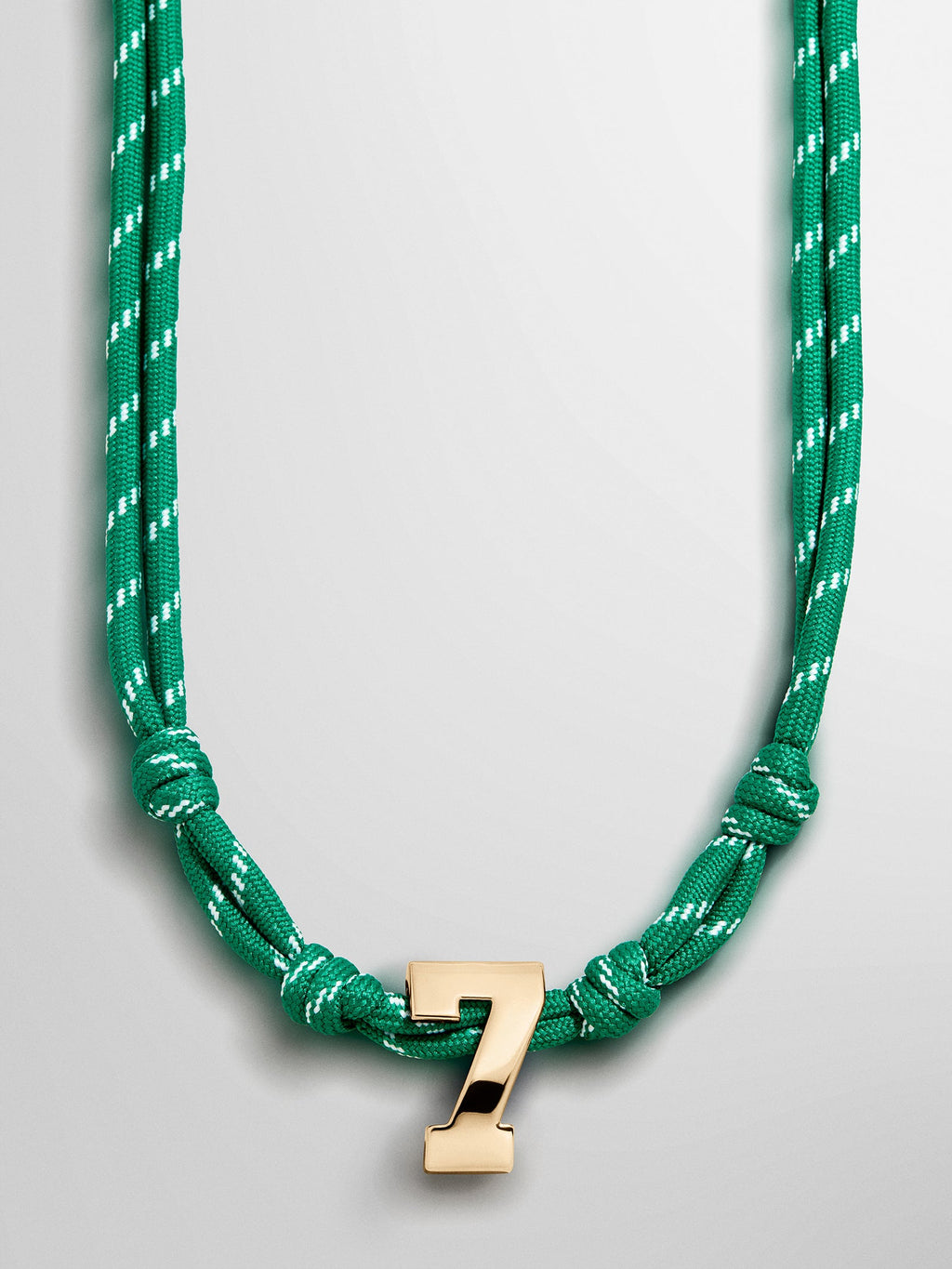 Knotty Varsity Custom Necklace - Bright Green Single Digit