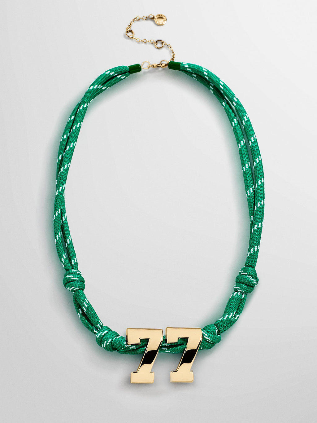 Knotty Varsity Custom Necklace - Bright Green Double Digit