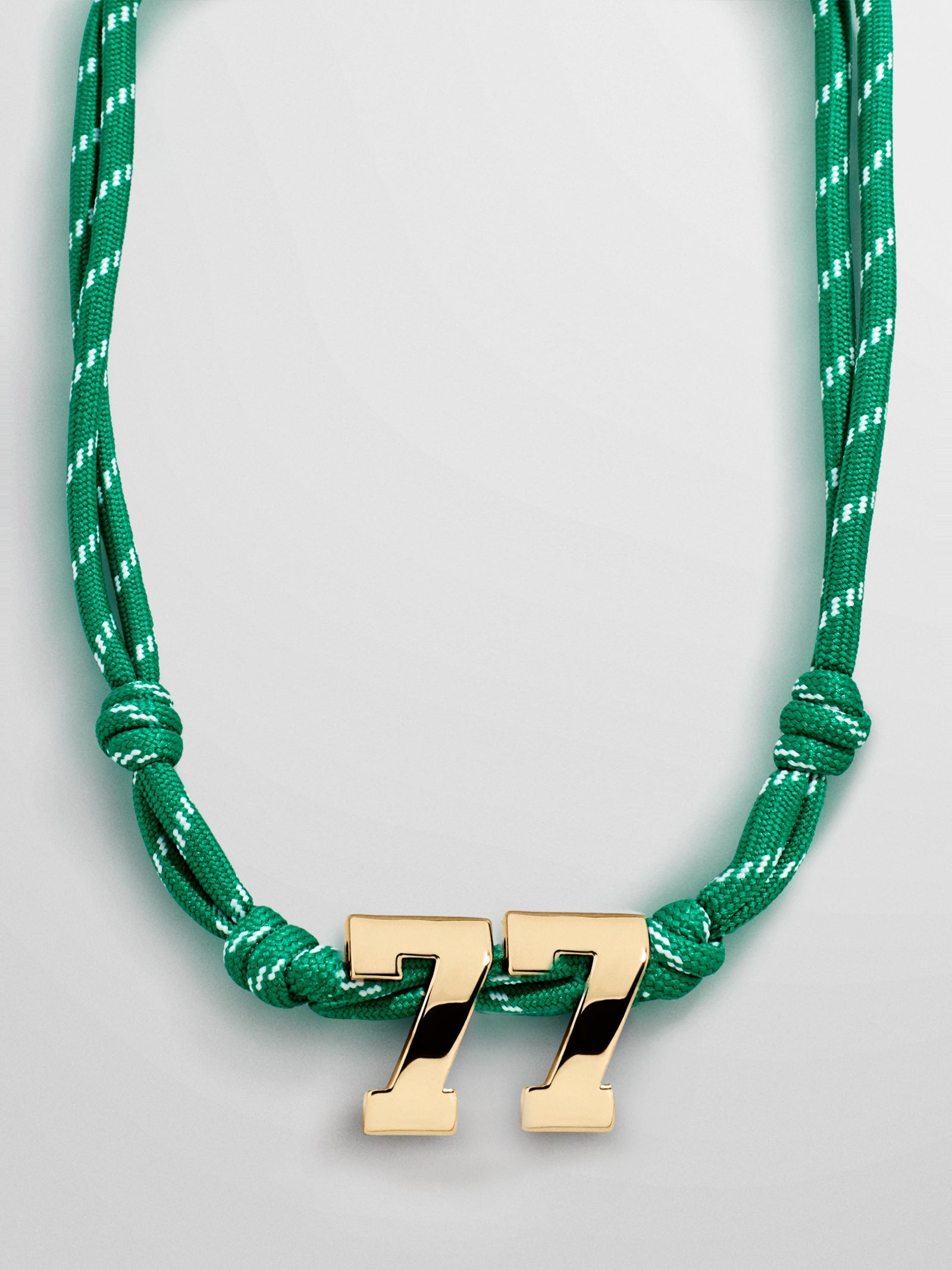 Knotty Varsity Custom Necklace - Bright Green Double Digit