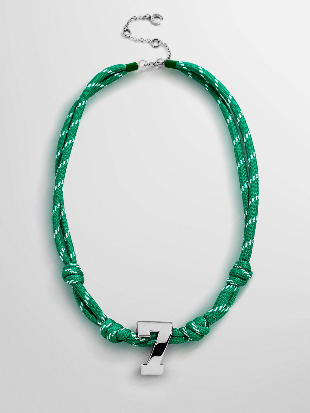 Knotty Varsity Custom Necklace - Bright Green Single Digit