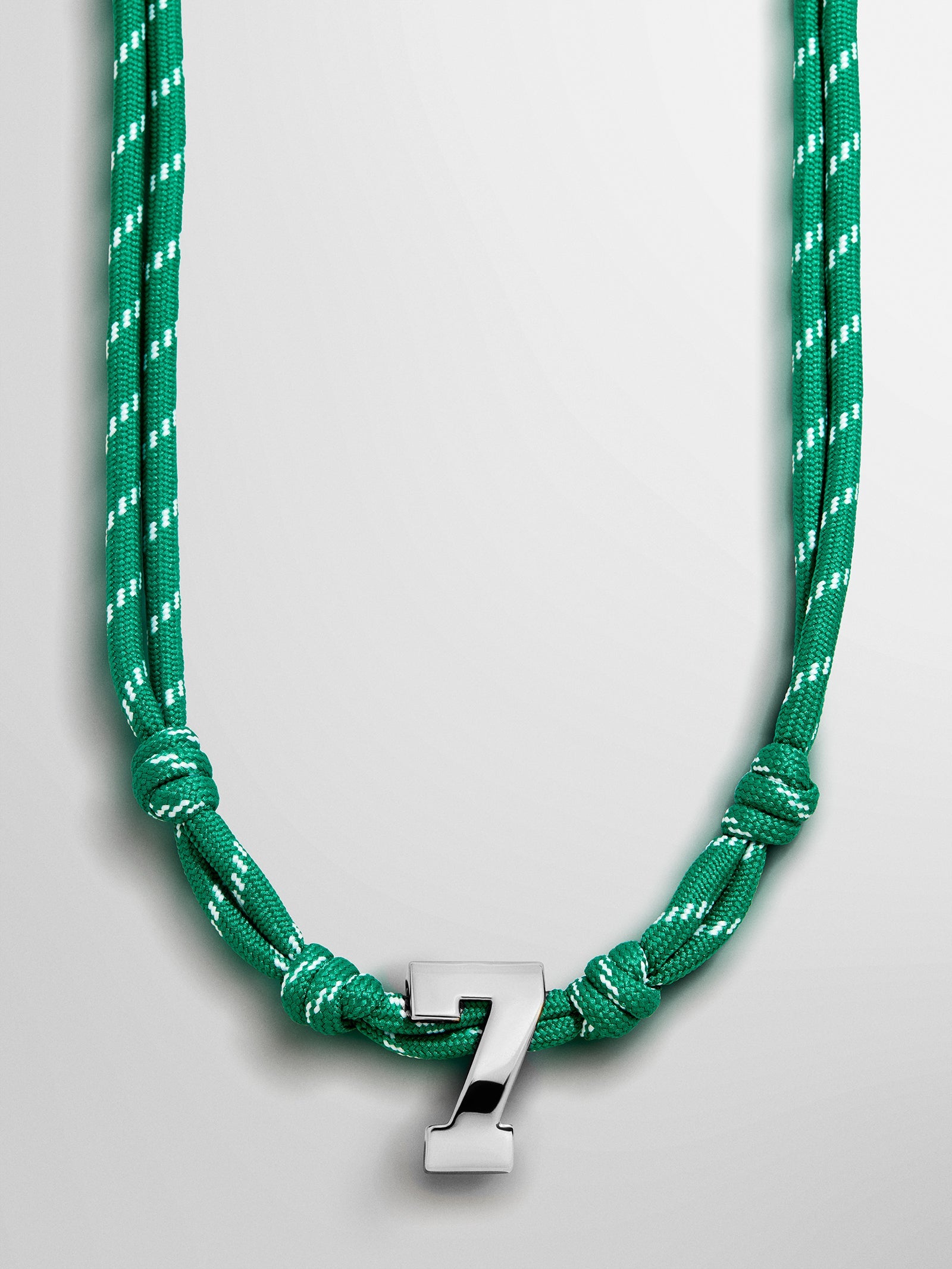 Knotty Varsity Custom Necklace - Bright Green Single Digit