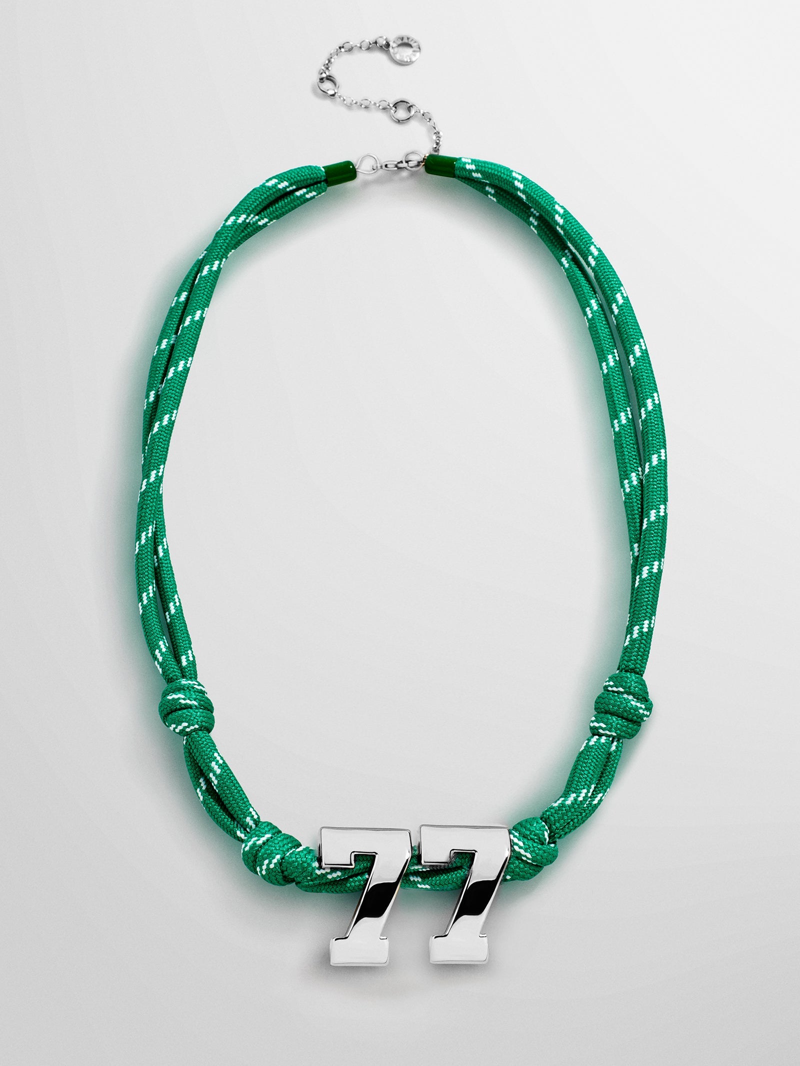 Knotty Varsity Custom Necklace - Bright Green Double Digit