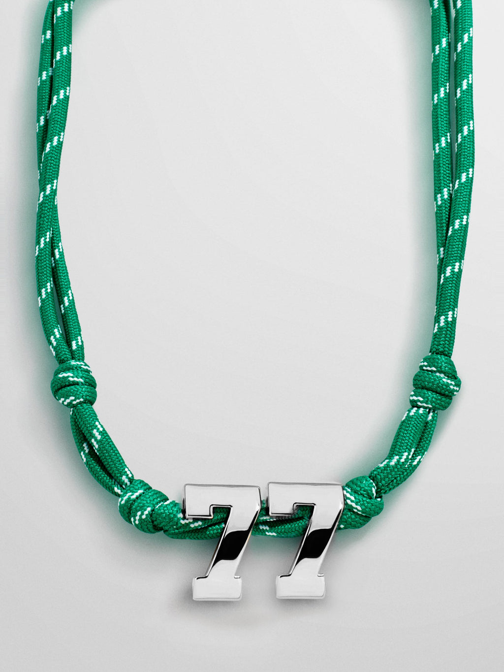 Knotty Varsity Custom Necklace - Bright Green Double Digit
