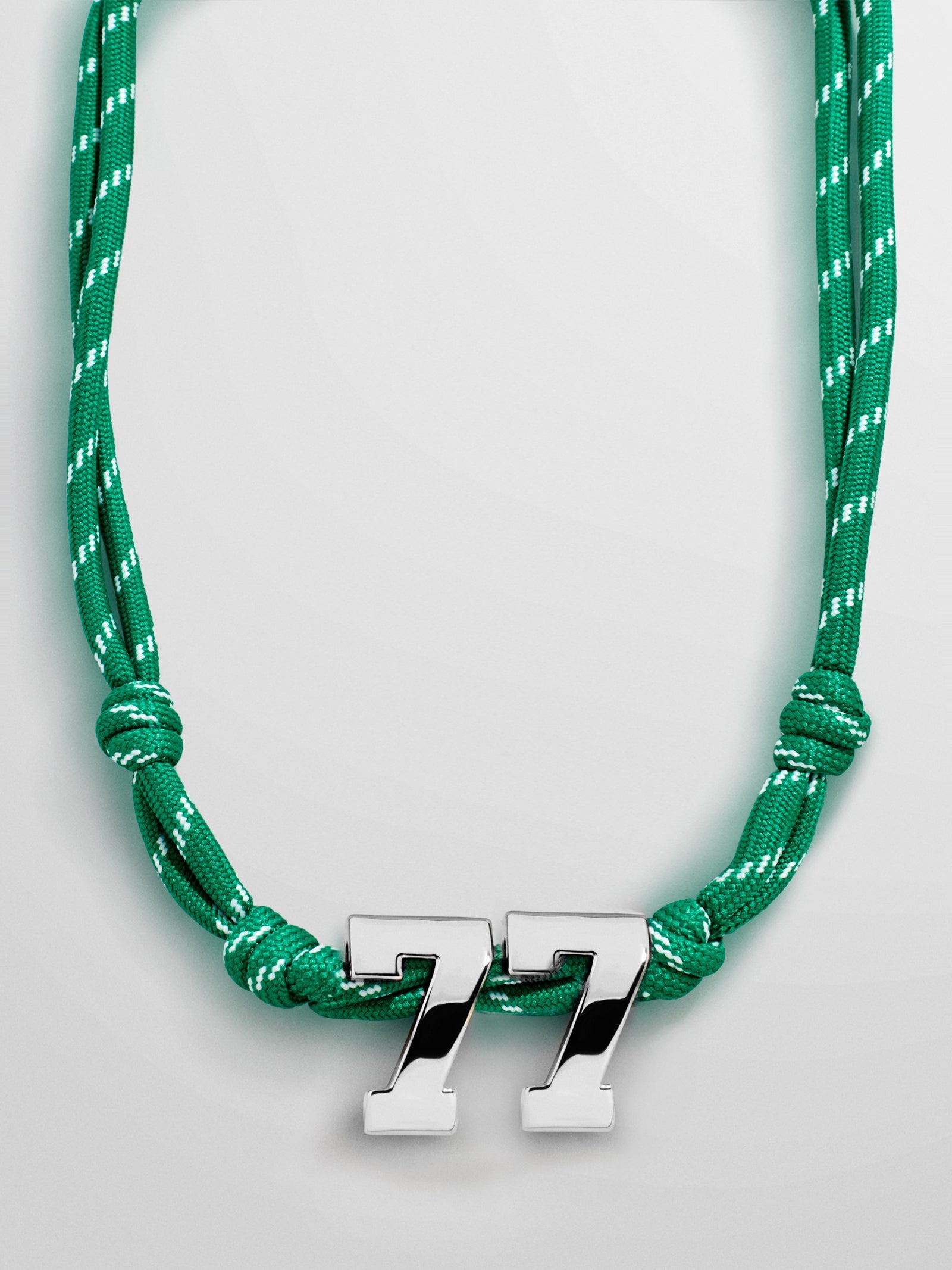 Knotty Varsity Custom Necklace - Bright Green Double Digit