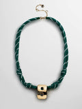 Knotty Varsity Custom Necklace - Dark Green Single Digit