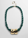 Knotty Varsity Custom Necklace - Dark Green Double Digit