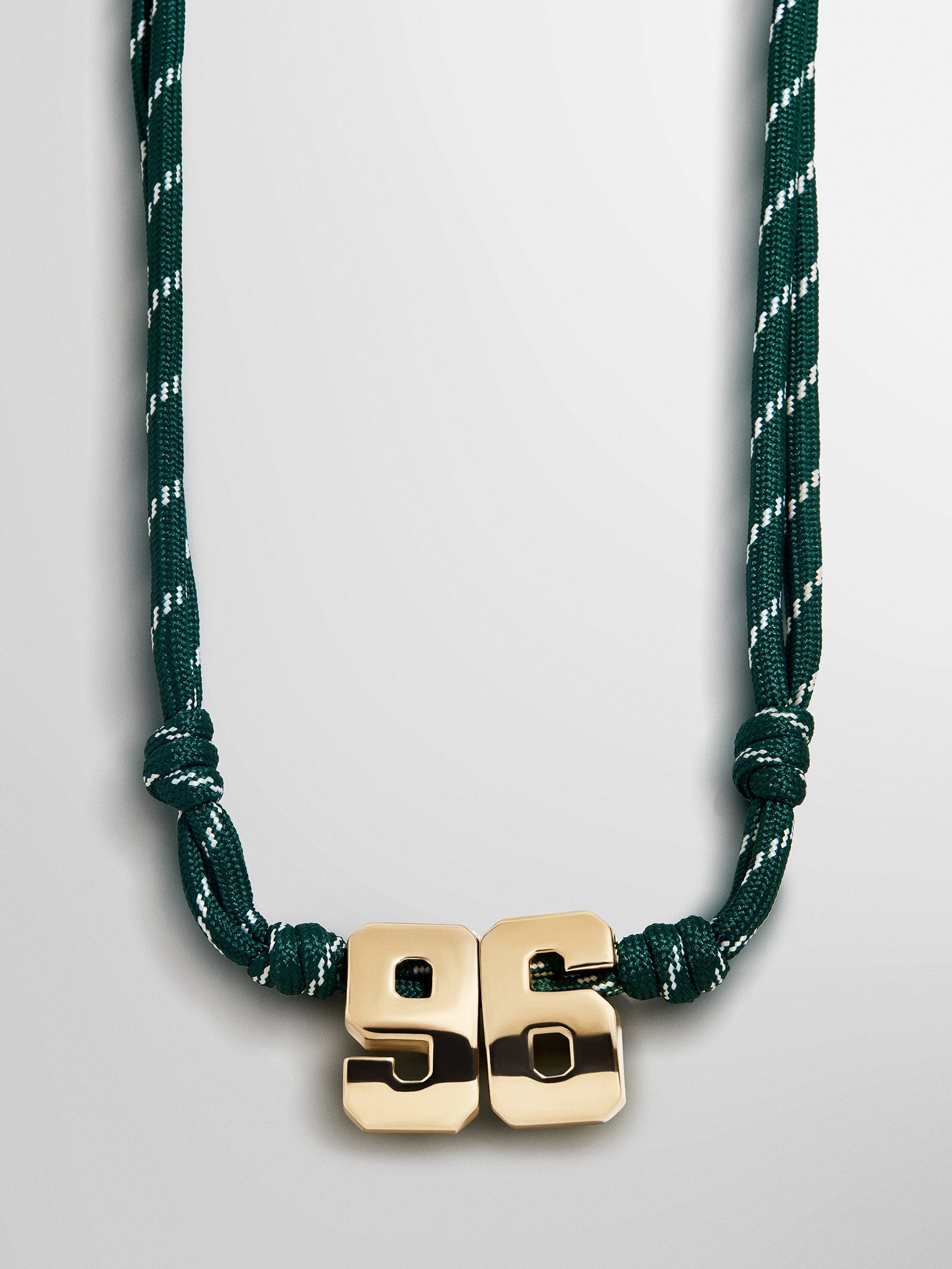 Knotty Varsity Custom Necklace - Dark Green Double Digit