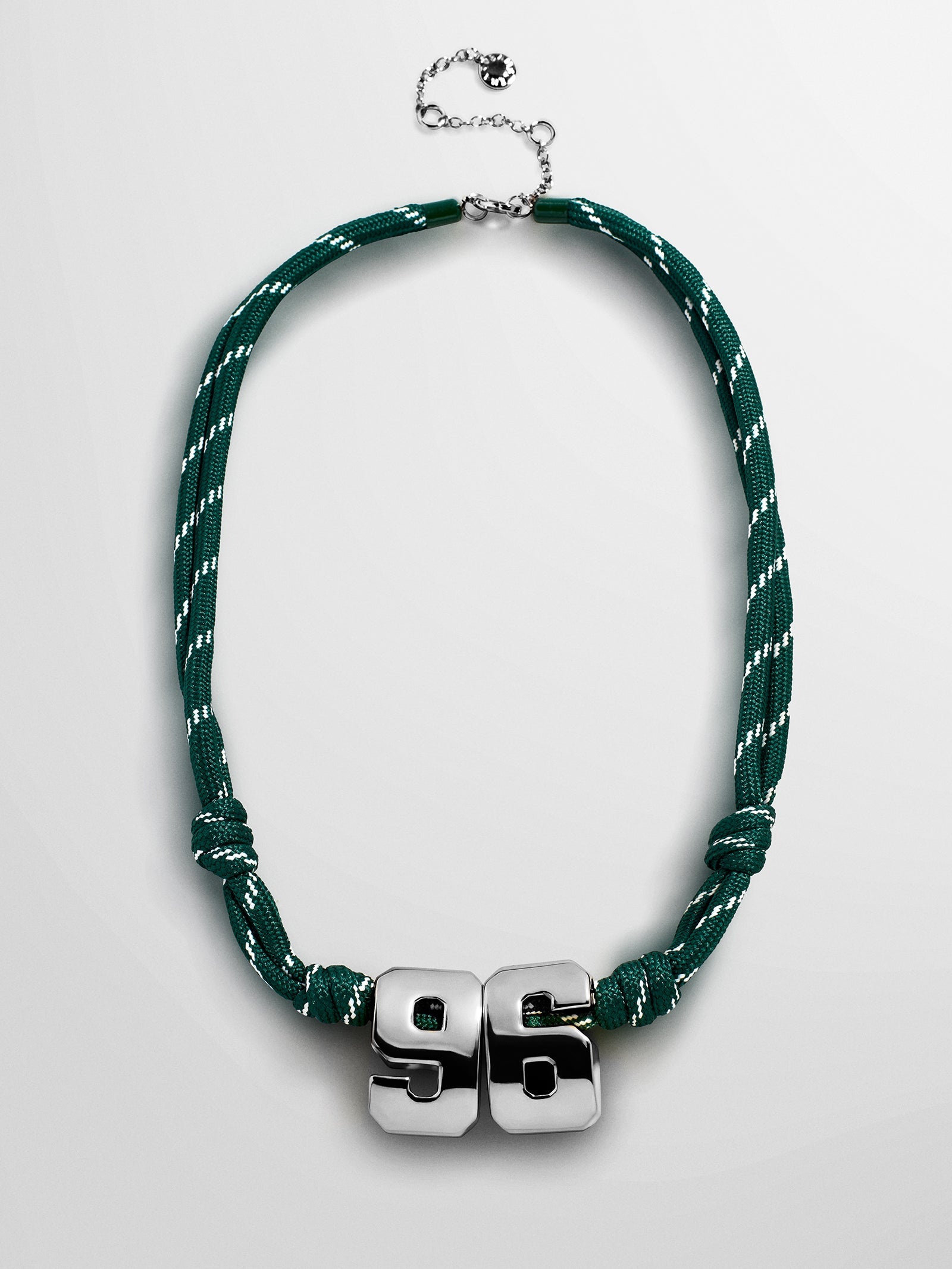 Knotty Varsity Custom Necklace - Dark Green Double Digit