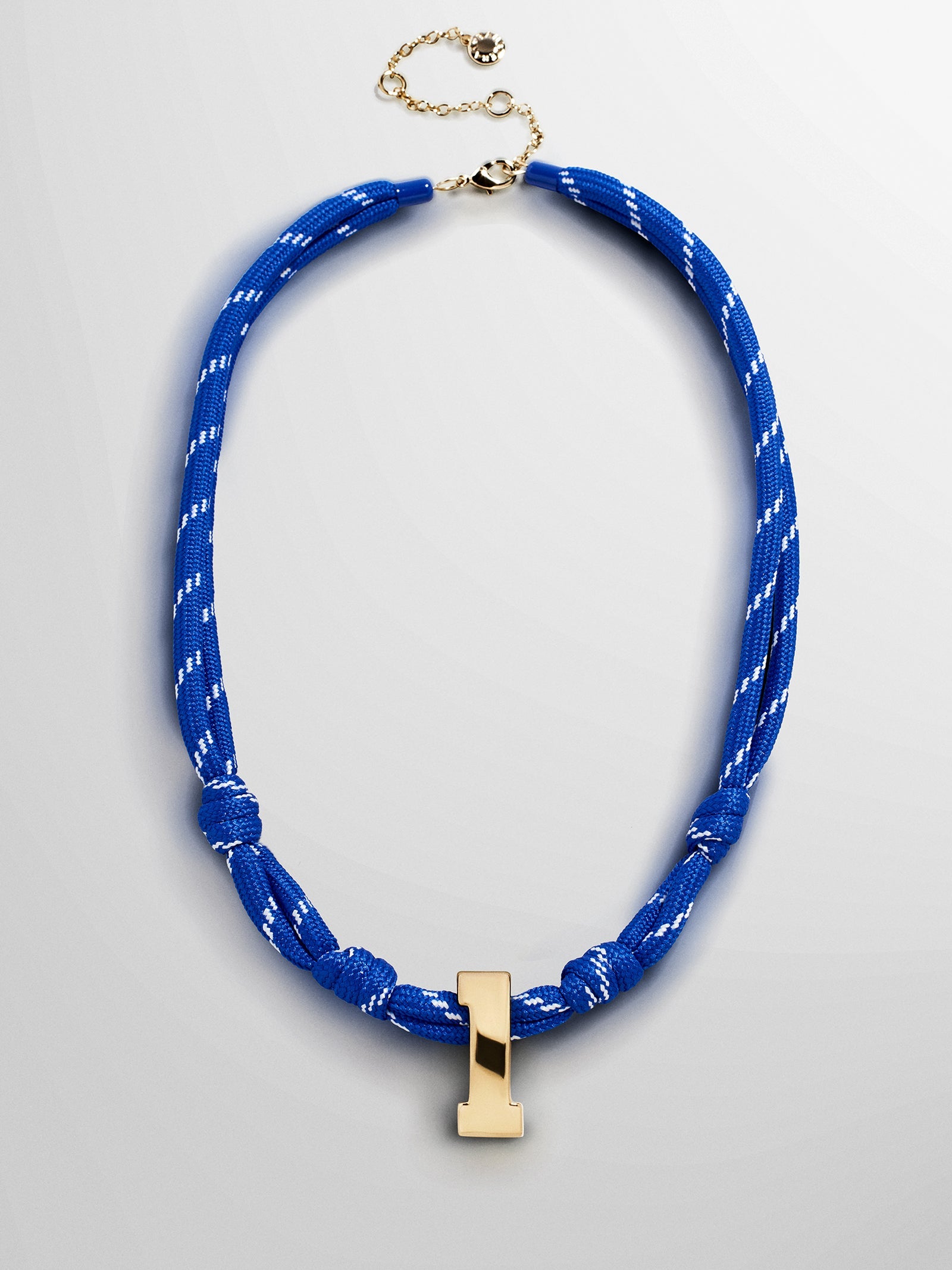 Knotty Varsity Custom Necklace - Royal Blue Single Digit