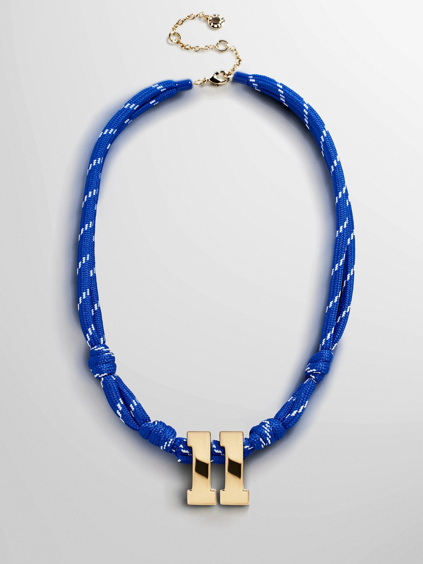 Knotty Varsity Custom Necklace - Royal Blue Double Digit