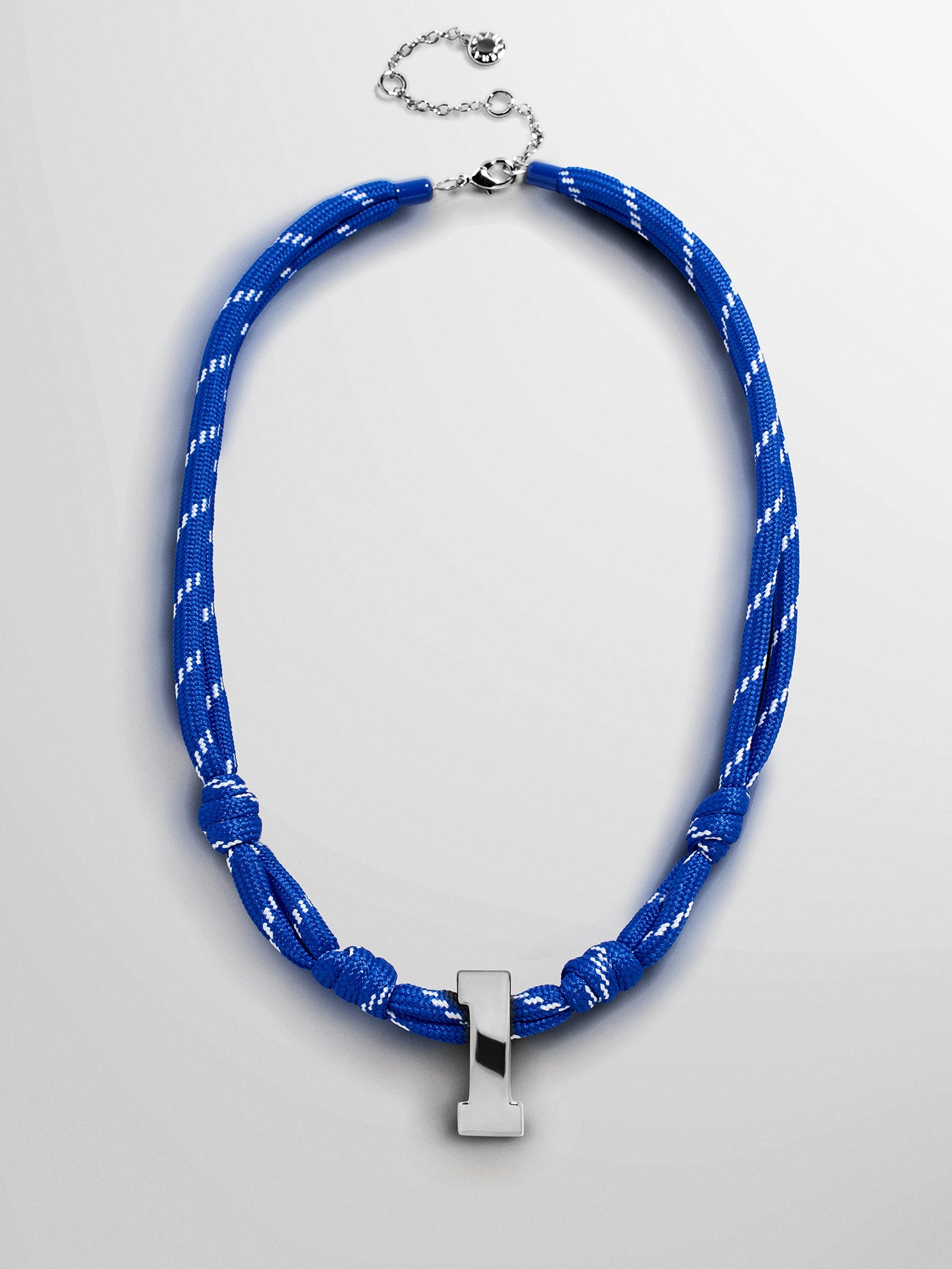 Knotty Varsity Custom Necklace - Royal Blue Single Digit