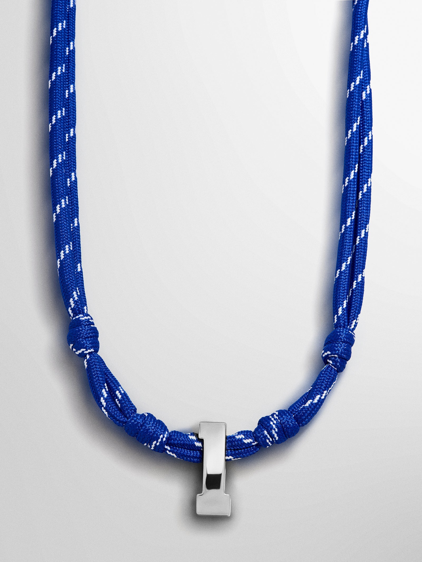 Knotty Varsity Custom Necklace - Royal Blue Single Digit