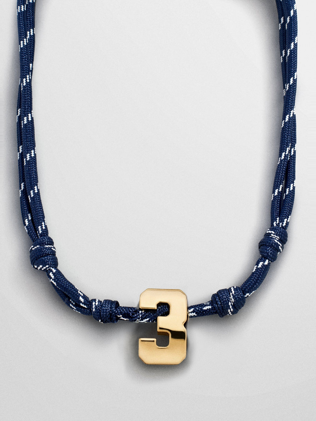 Knotty Varsity Custom Necklace - Navy Single Digit