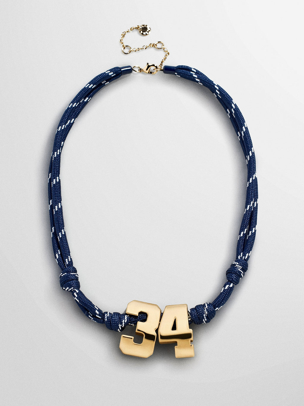 Knotty Varsity Custom Necklace - Navy Double Digit
